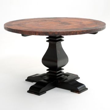 Hand-hammered Copper Pedestal Dining Table