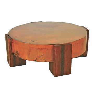 Tucson Round Hammered Copper Coffee Table