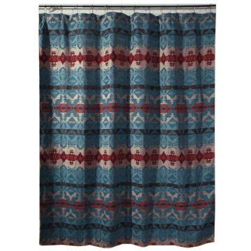 Turquoise Chamarro Shower Curtain