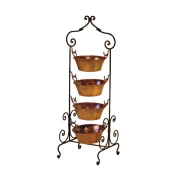 Tuscany Hammered Copper Tub Storage Stand