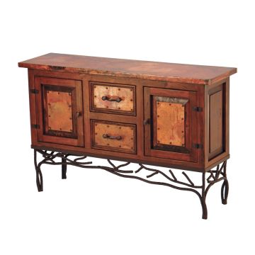Twig Hammered Copper 2 Door 2 Drawer Console Table