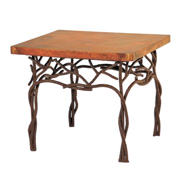 Twig Hammered Copper End Table - Rectangle
