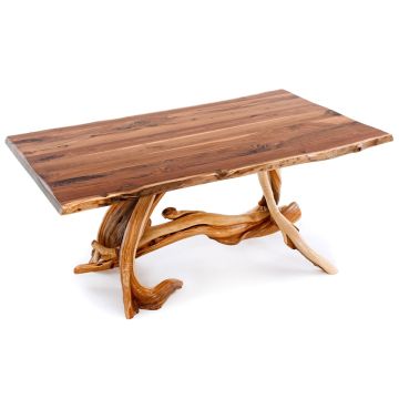 Twisted Trails Artisan Natural Wood Dining Table
