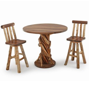 Twisted Trails Rustic Juniper & Black Walnut Pub Table