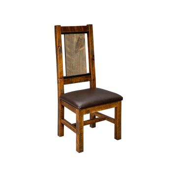 Sawmill Panel Back Side Dining Chair - Shown in Wyoming Finish