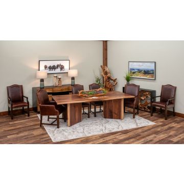 Canyon Ridge Dining Table - Black Walnut Top in Clear Finish with Black Walnut Base in Clear Finish