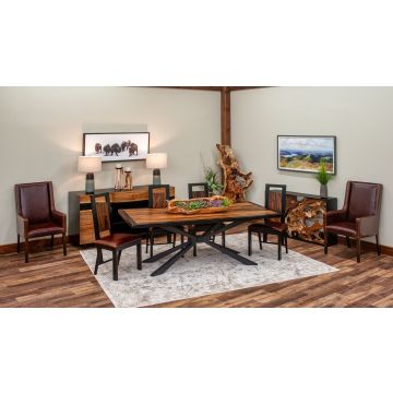 Golden Walnut Matrix Dining Table