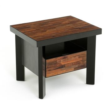 Urban Rustic Mahogany Nightstand - Reclaimed Wood