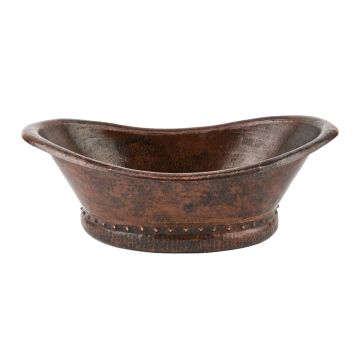 Hammered Copper Bath Tub Vessel Sink