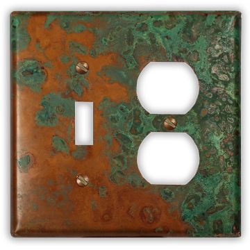 Verde 1 Toggle 1 Outlet Copper Switch Plate