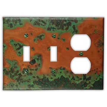 Verde 2 Toggle 1 Outlet Copper Switch Plate