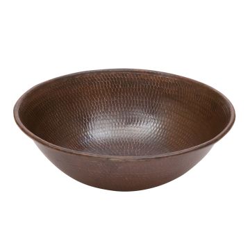 Round Wired Rimmed Vessel Hammered Copper Sink