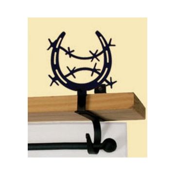 Wrought Iron Horseshoe Curtain Shelf Brackets