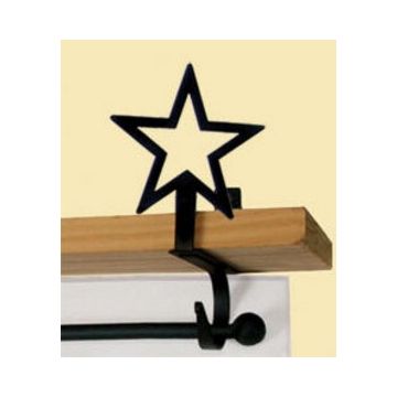 Wrought Iron Star Curtain Shelf Brackets