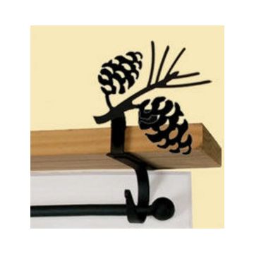 Wrought Iron Pinecone Curtain Shelf Brackets