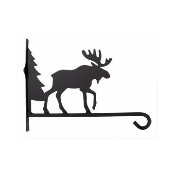 12"D Wrought Iron Moose Decorative Plant Hanger