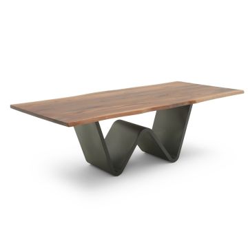 Black Walnut Top in Clear Finish, Shown with a Live Edge