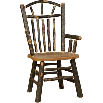Saranac Hickory Wagon Wheel Arm Dining Chair