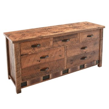 Walnut Falls Rustic 7 Drawer Barnwood Dresser