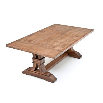 Distressed Coffee Table with Curved Trestle