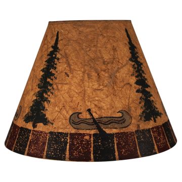Rustic Canoe Black & Red Block Banded Lampshades
