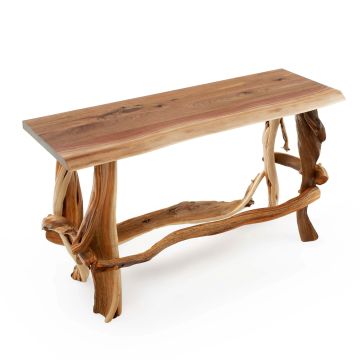 Rustic Juniper & Black Walnut Sofa Table - Natural Clear base finish