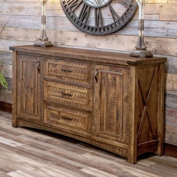 Western Winds Weathered Wood Sideboard - Antique Barnwood Finish