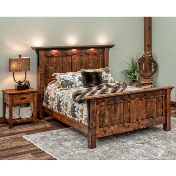 Rustic Barnwood Panel Bedroom Set