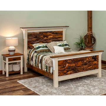 Ivory Teak Panel Cottage Bed