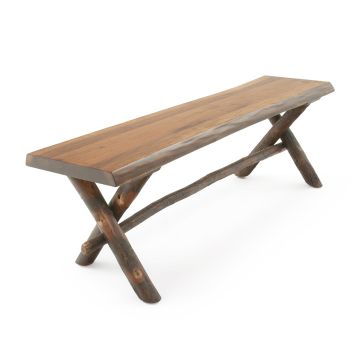 Rustic Hickory Base Bench