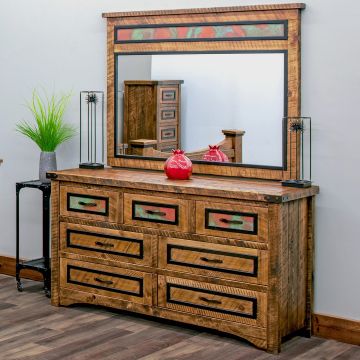 Copper Mesa 7 Drawer Dresser w/ Dresser Mirror
