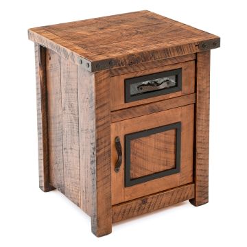 Black Granite Enclosed Nightstand--Hinge Right