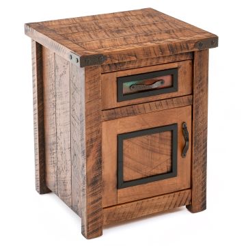 Copper Mesa Enclosed Nightstand--Hinge Left