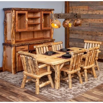 Pine Log Dining Set
