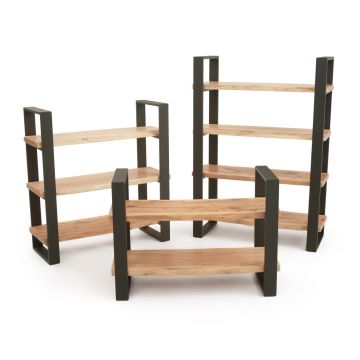 Modern Rustic Live Edge Natural Wood Shelves - Maple - Natural Clear Finish