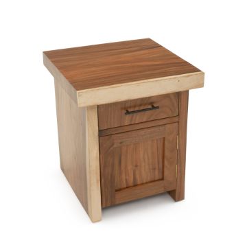 Golden Walnut Modern Wood Enclosed Nightstand