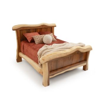 Live Edge Golden Walnut Panel Bed