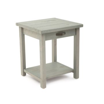 Cottage Grey 1 Drawer Open Shelf Barnwood Nightstand 