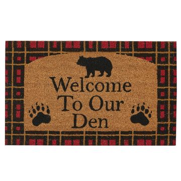 Welcome To Our Den Rustic Bear Door Mat