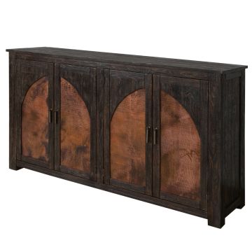Western Blackburn Arch Door Barnwood & Copper Console