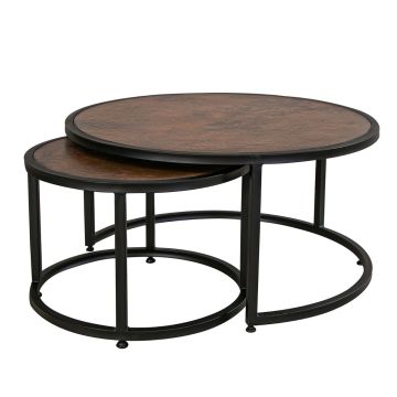 Western Blackburn Iron & Copper Nesting Coffee Table