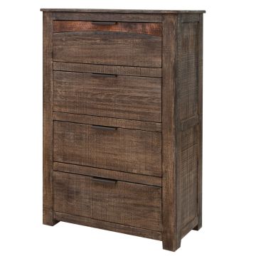 Western Blackburn 4 Drawer Barnwood and Copper Chest