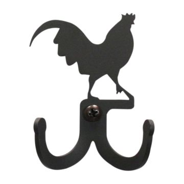 Wrought Iron Rooster Double Wall Hook
