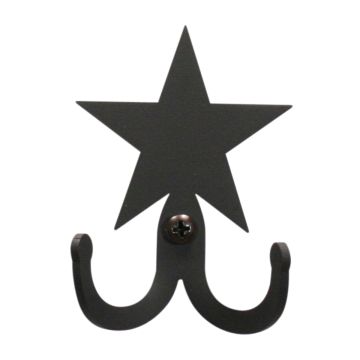 Wrought Iron Solid Star Double Wall Hook