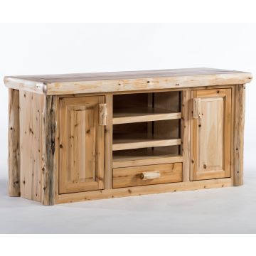 Cedar Lake Log Widescreen Entertainment Center