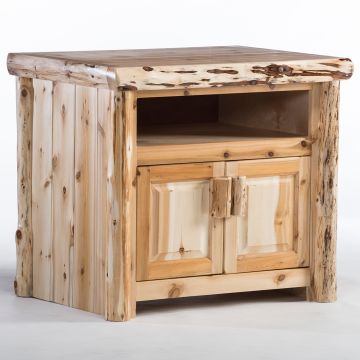Cedar Lake Log TV Stand w/ Clear Finish