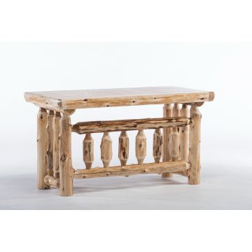 Cedar Lake Solid Wood Log Writing Desk - Clear Finish