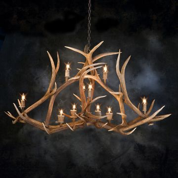 10 Light Elk Crossbar Antler Chandelier