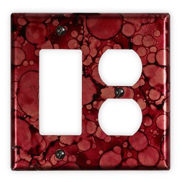 Wine Red 1 Rocker/GFI 1 Outlet Copper Switch Plate