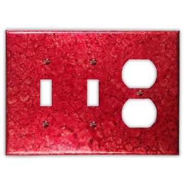 Wine Red 2 Toggle 1 Outlet Copper Switch Plate